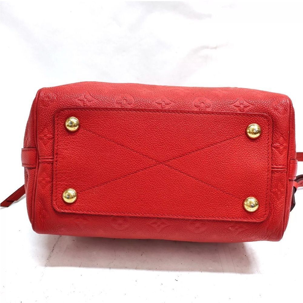 Louis Vuitton Red Enpreinte LV Embossed Leather M40758 Speedy Bandouliere 25 - Picture 4 of 16